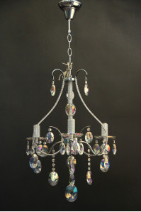 Кришталева люстра SVLIGHT трьохріжкова A31201/3 хром+перламутр